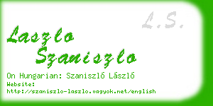laszlo szaniszlo business card