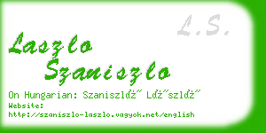 laszlo szaniszlo business card